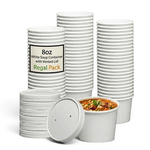 8oz white soup container - white,