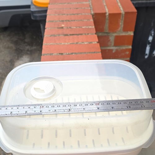 Clear white plastic microwave - clear/white,