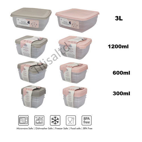 Plastic food containers set - food,